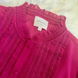 Sezane Nora Fuchsia blouse
